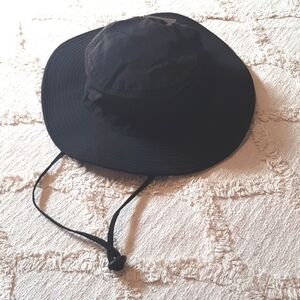 NWT George wide brim  black nylon gardening or sun hat Sz S/M